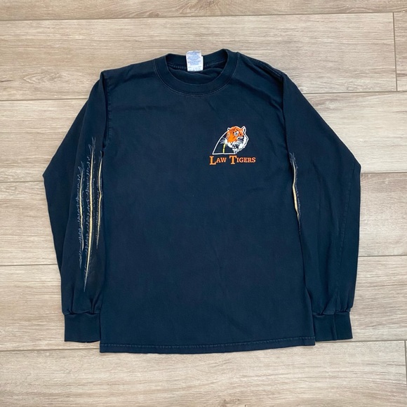 Vintage Y2K Law Tigers Biker Long Sleeve Shirt Adult Size Small Graphic Print - Picture 2 of 3